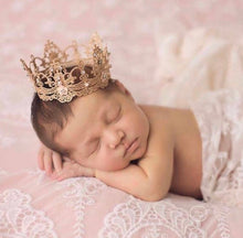 Load image into Gallery viewer, Gold Newborn Lace Crown