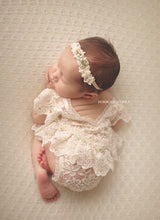 Load image into Gallery viewer, Juliet Lace Romper in Ivory