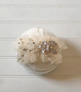 Floral Tulle Tieback in Ivory