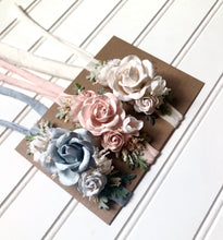 Load image into Gallery viewer, 3 Floral Tiebacks in Blush, Ivory and Light Blue