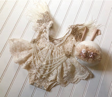 Load image into Gallery viewer, Blaire Romper with Pearl Attachment &amp; Tieback