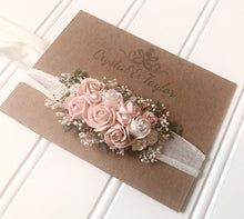 Load image into Gallery viewer, Ivory and Blush Pink Headband